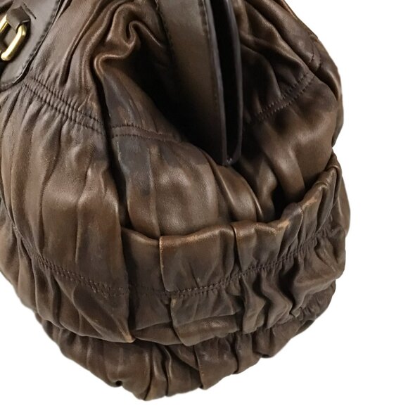 PRADA Nappa Gaufre Brown Leather Satchel Bag - Picture 4 of 16